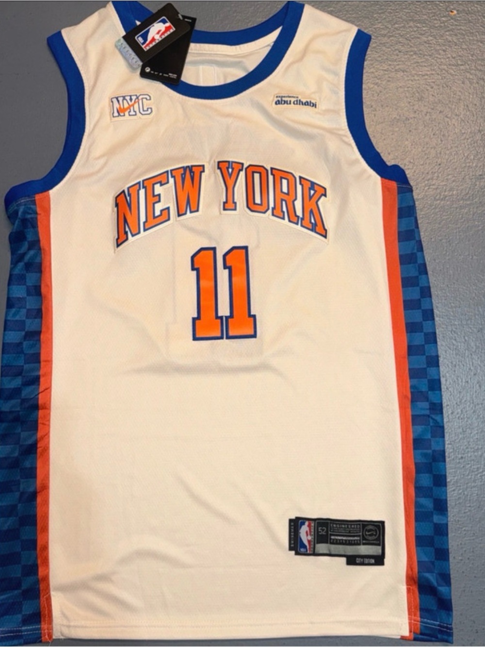Nike New York Knicks White/Blue/Orange #11 Basketball Jersey